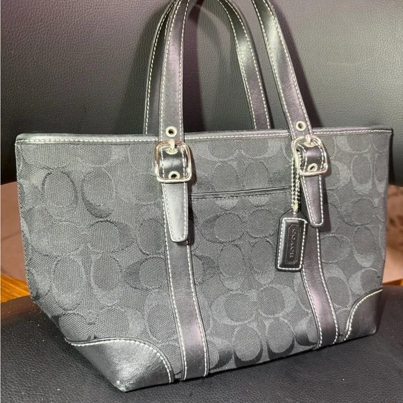 Coach Black Monogram Handbag COACH Small Satchel Handbag Great condition - Picture 8 of 10